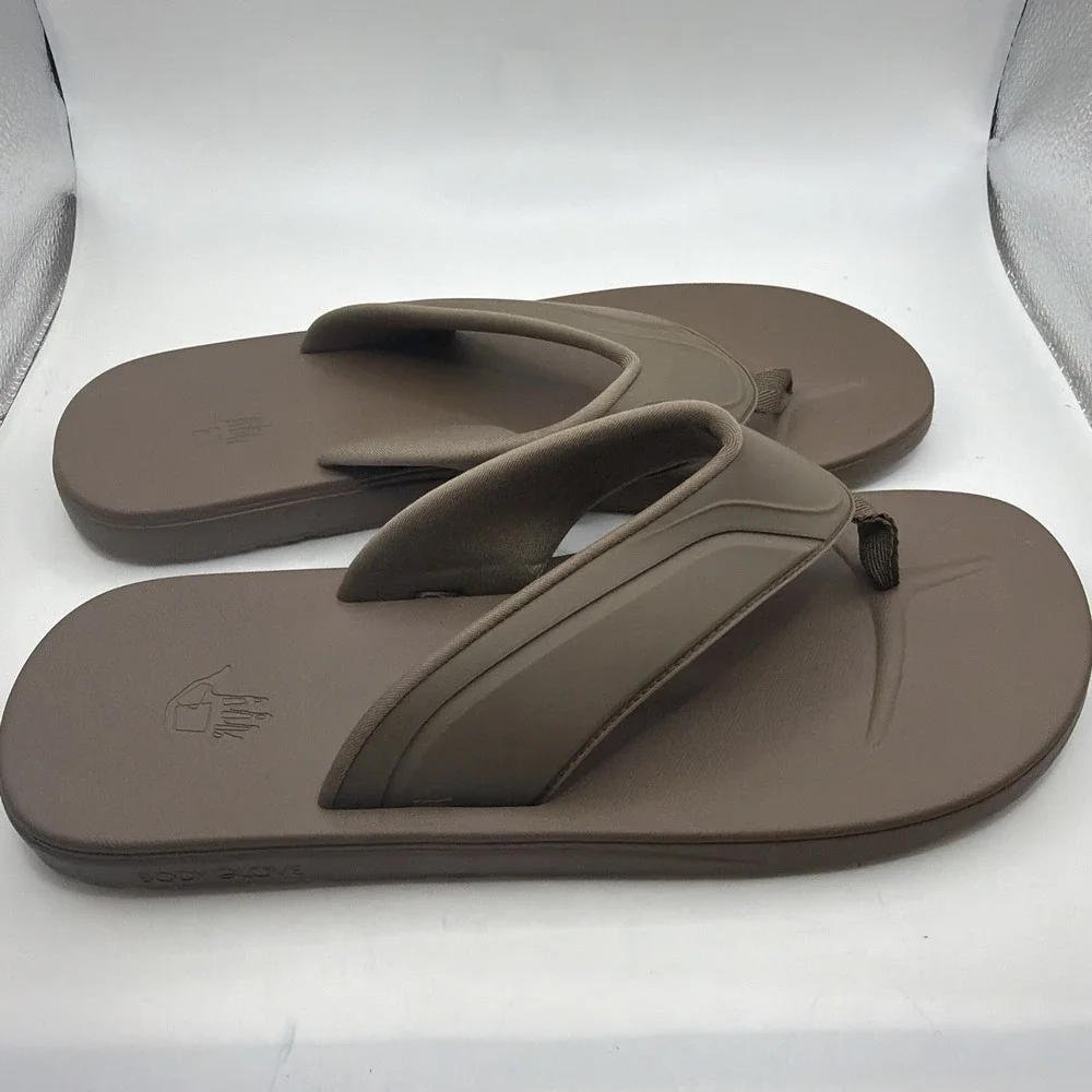 Body Glove Men's Comfort Footbed Flip Flop Sandals - Size 13- BROWN